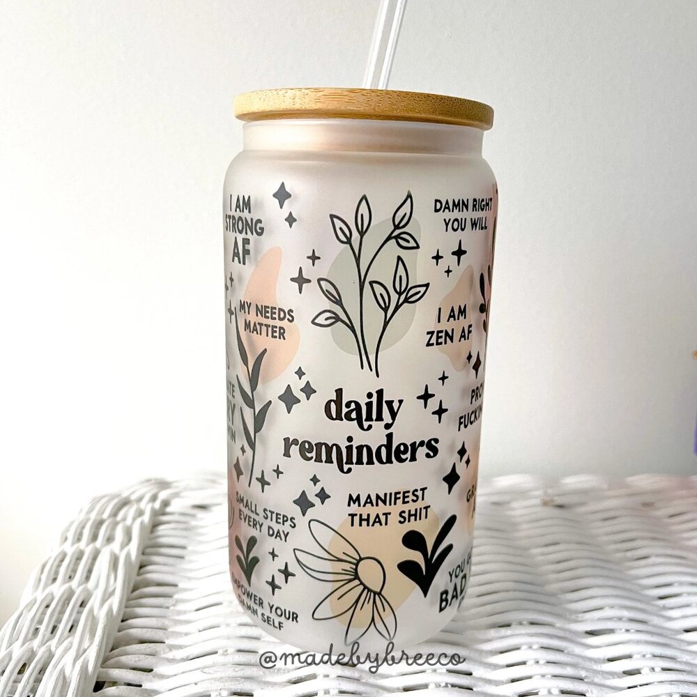 Mental Health Cup, Funny Affirmations For Mental Healthglass